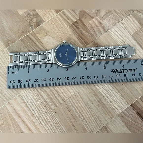 Skagen Steel Watch Blue Dial Stain Case, Bracelet, Hands, Markers